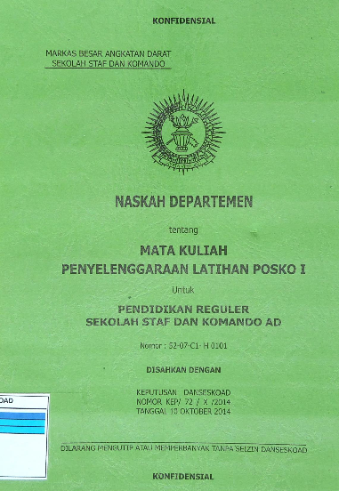 NASKAH DEPARTEMEN MATA KULIAH PENYELENGGARAAN LATIHAN POSKO I